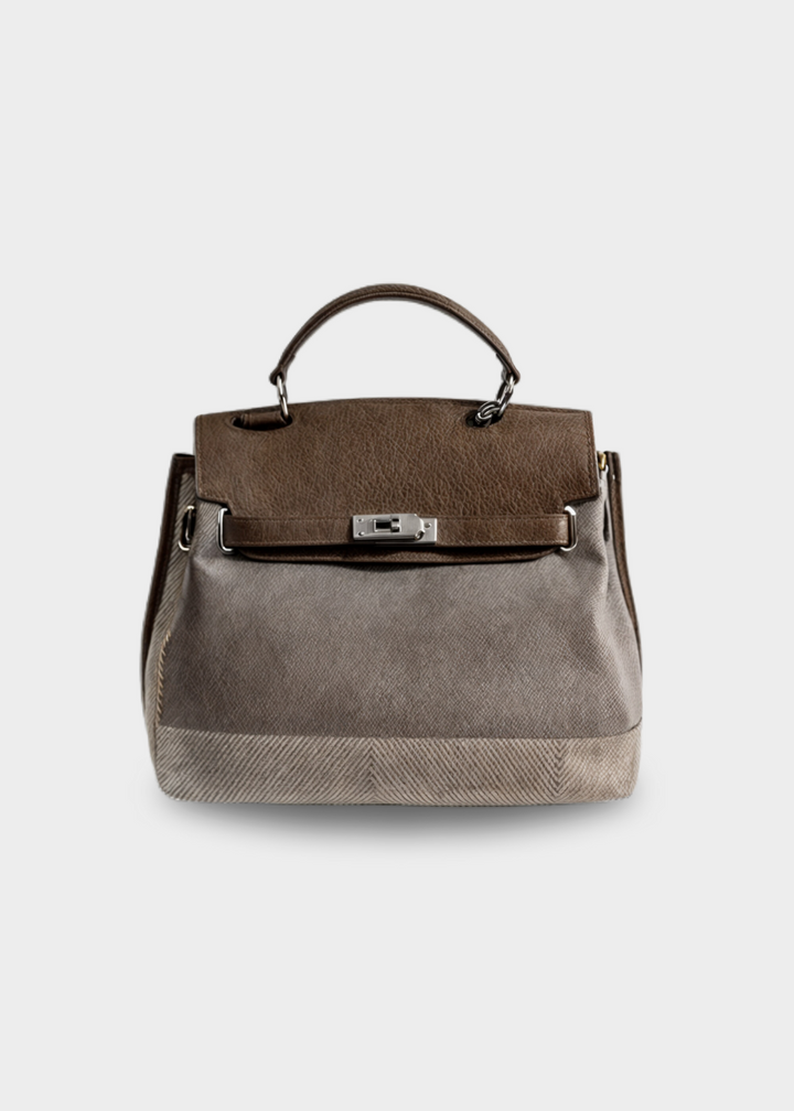 Large Canvas Bag Ladies - Vegan Leather Shopper with Zipper
