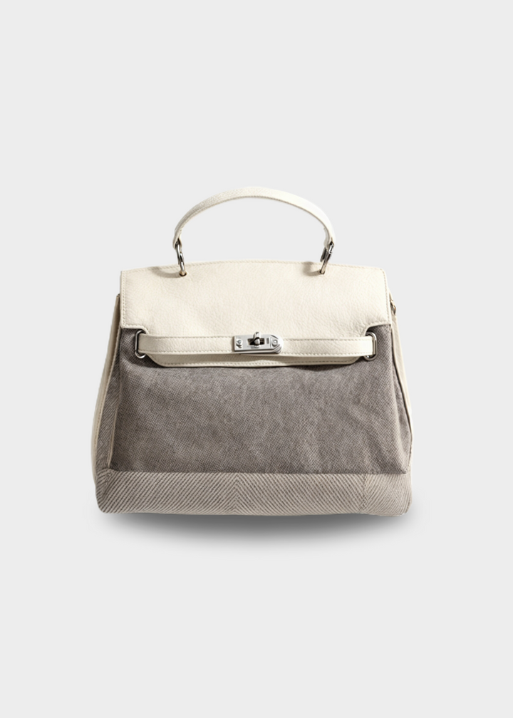 Large Canvas Bag Ladies - Vegan Leather Shopper with Zipper