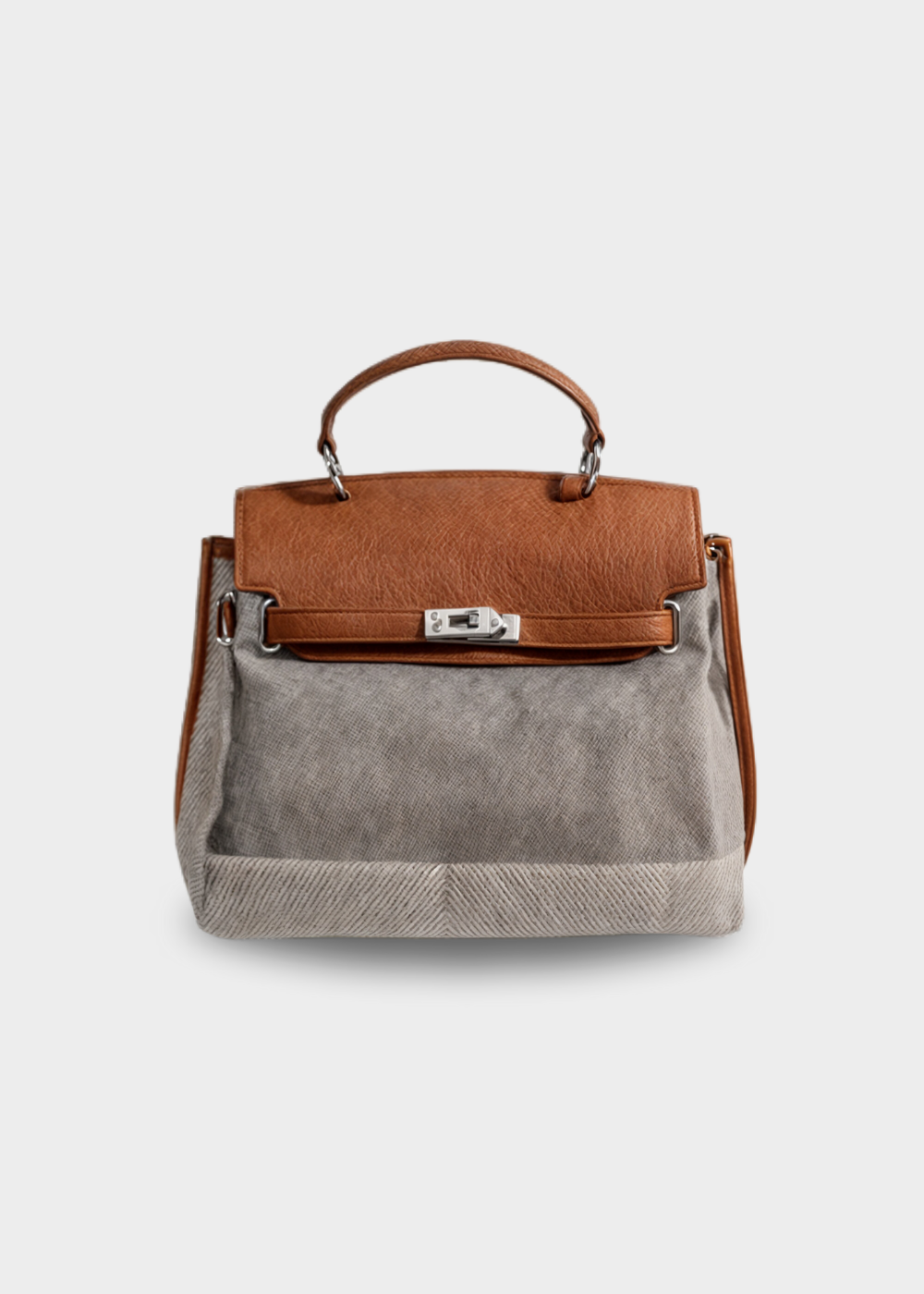 Large Canvas Bag Ladies - Vegan Leather Shopper with Zipper