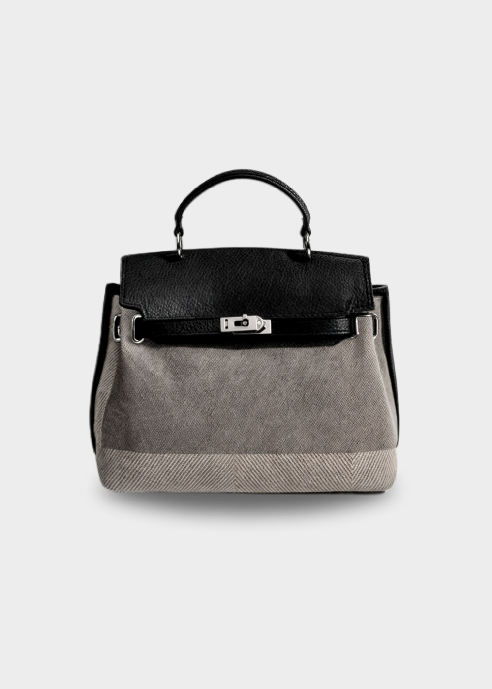Large Canvas Bag Ladies - Vegan Leather Shopper with Zipper