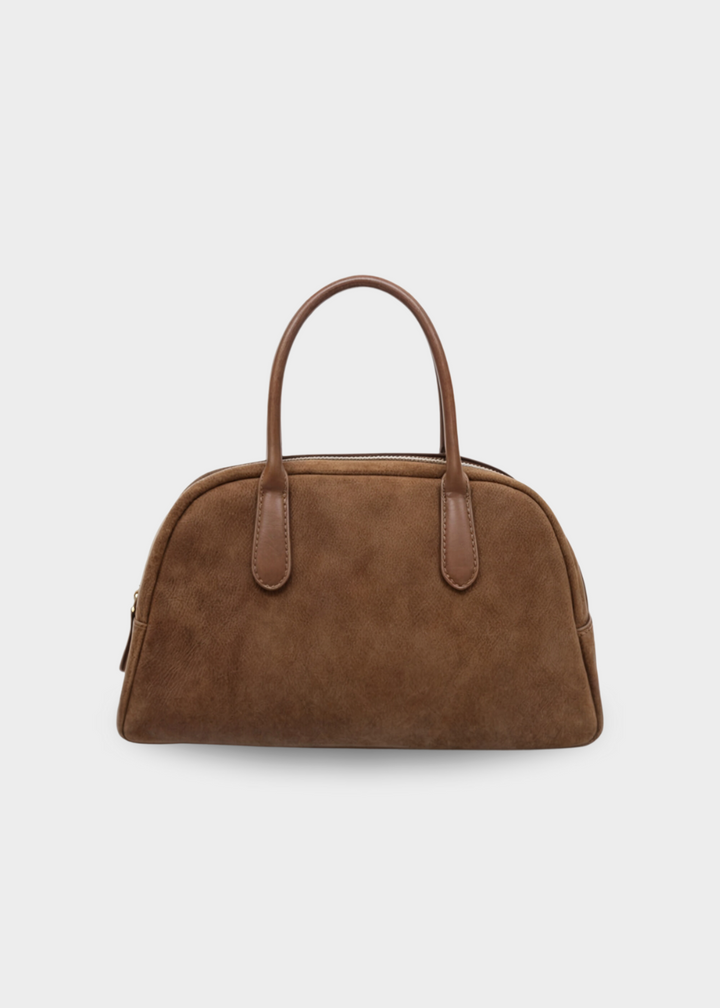 Genuine suede handbag ladies - Small shoulder bag with zipper