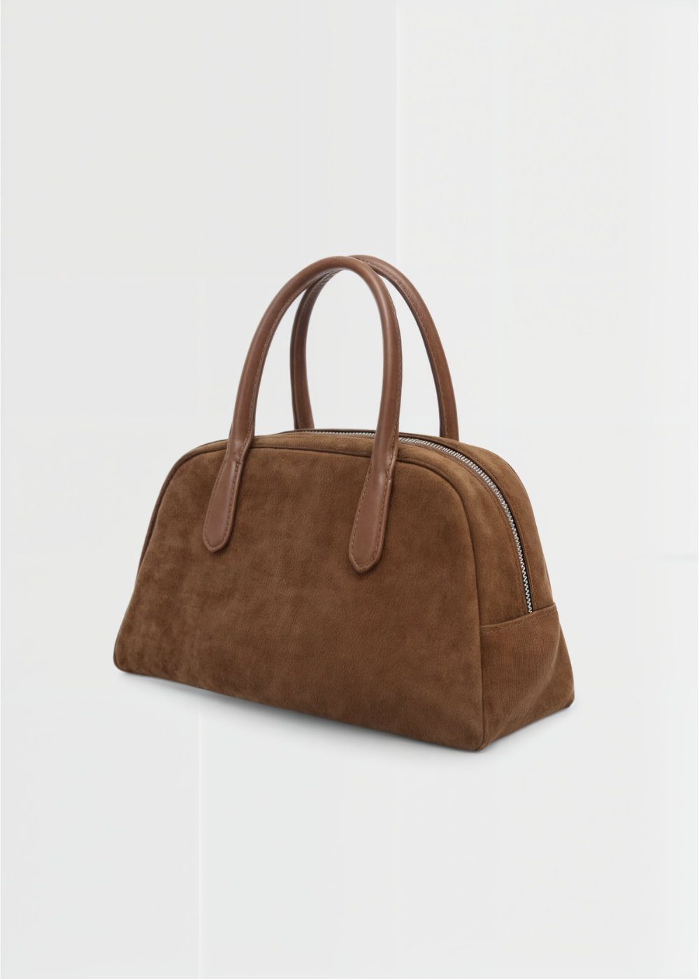 Genuine suede handbag ladies - Small shoulder bag with zipper