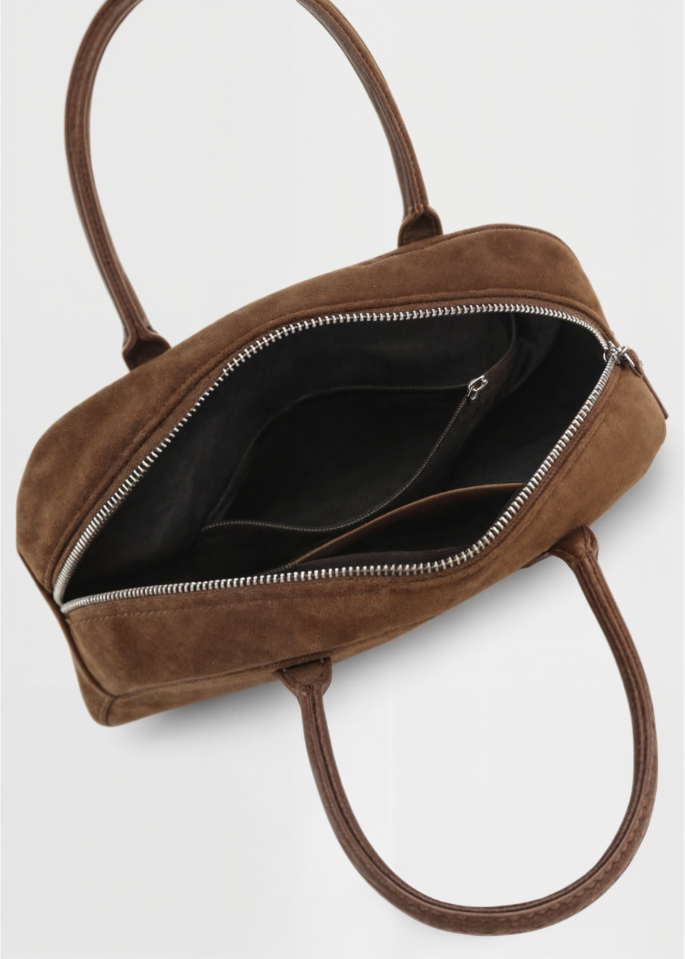 Genuine suede handbag ladies - Small shoulder bag with zipper