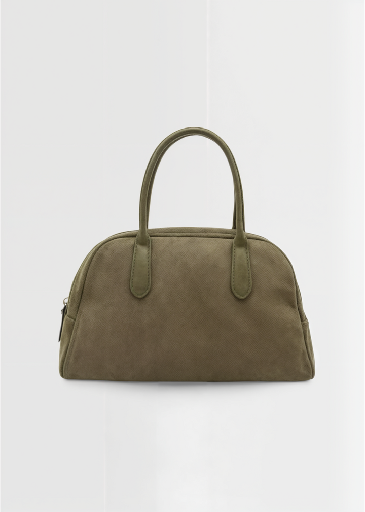 Genuine suede handbag ladies - Small shoulder bag with zipper