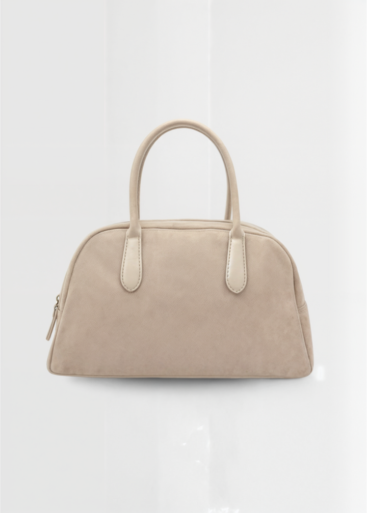 Genuine suede handbag ladies - Small shoulder bag with zipper