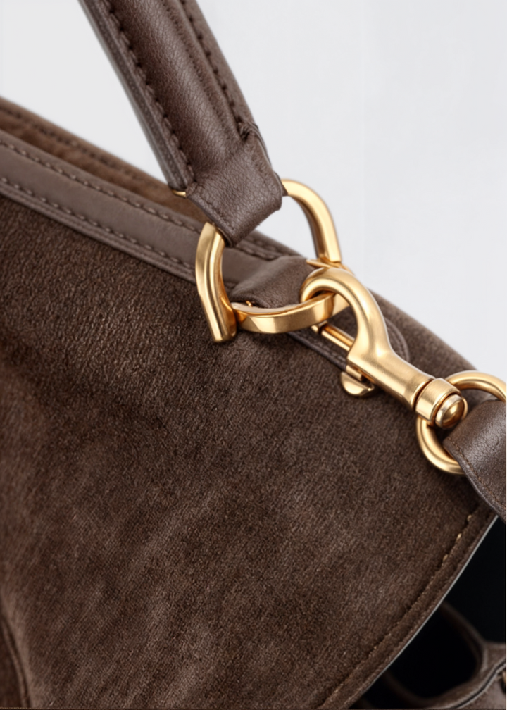 Ladies shoulder bag suede look - vegan