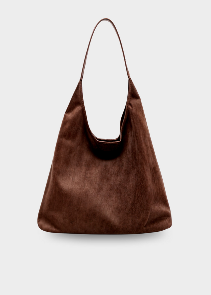 Women's Suede Handbag – Shoulder Bag with Buckle